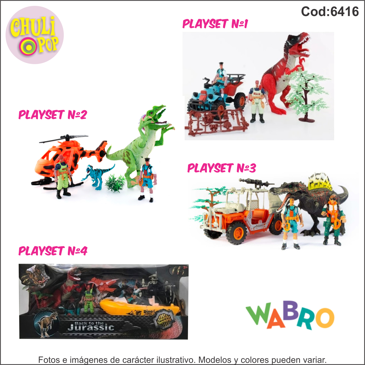 Back To Jurassic Play Set Mediano