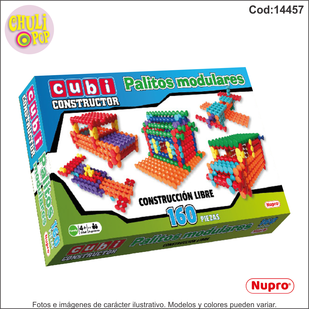 Cubi Constructor Palitos Modulares