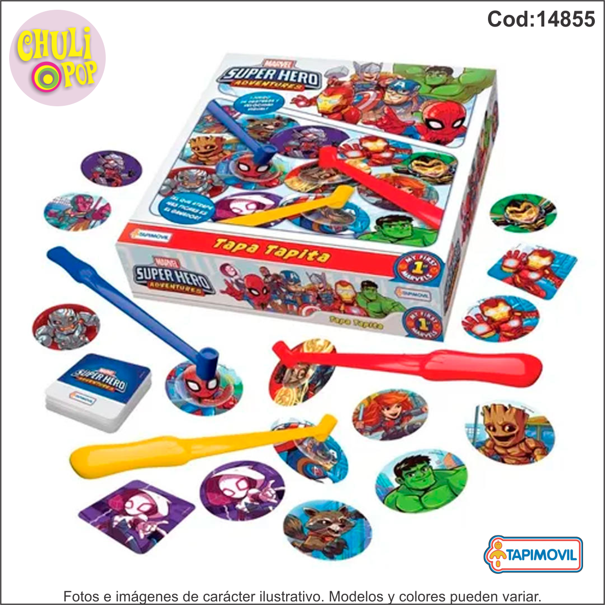 Tapa Tapita Marvel Super Hero Squad Tapimovil