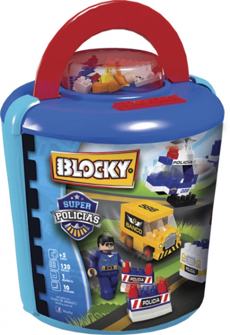 Blocky Super Policias Balde 120Pzs