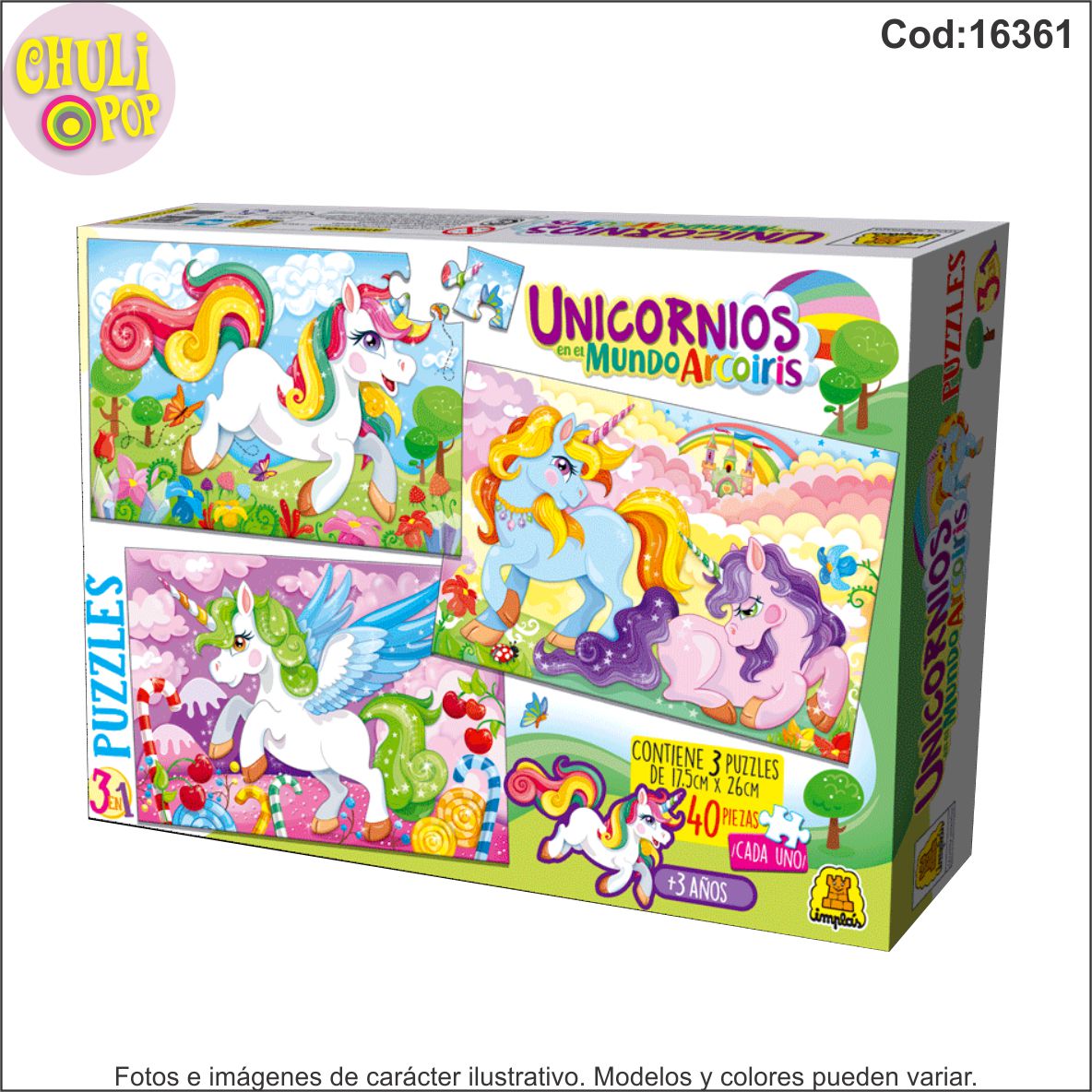 Puzzle Unicornios en el Mundo Arcoiris  Implas