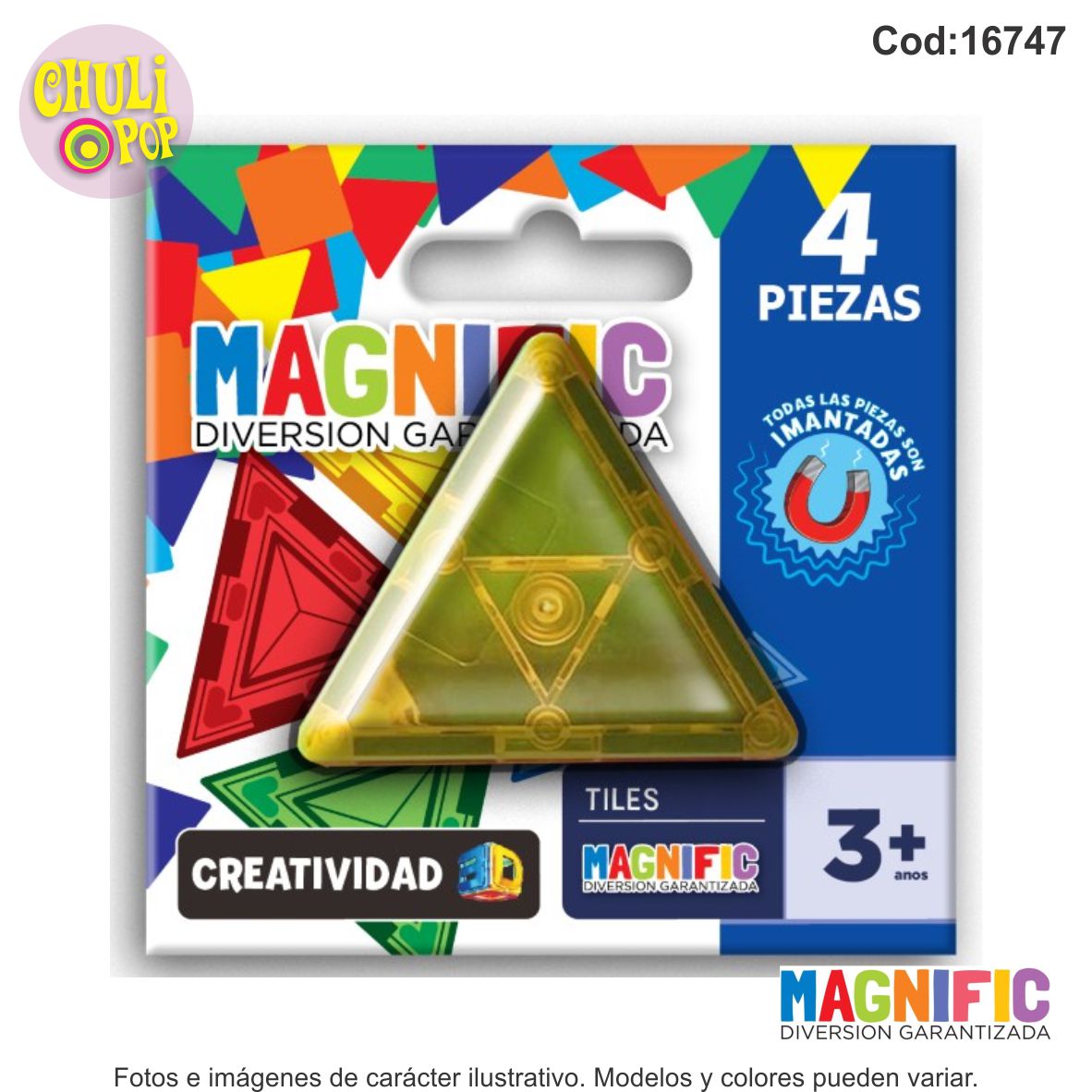 Magnific Tiles Triangulos Equilateros 4Pzs Blister