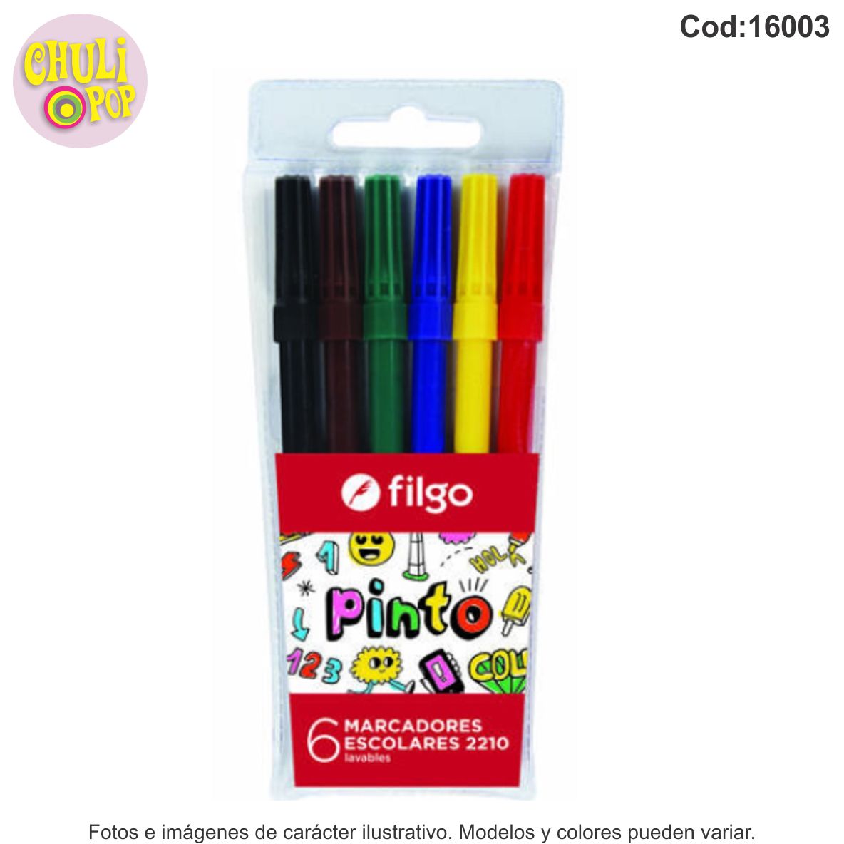 Marcadores Escolares x6 Colores 2210 Filgo