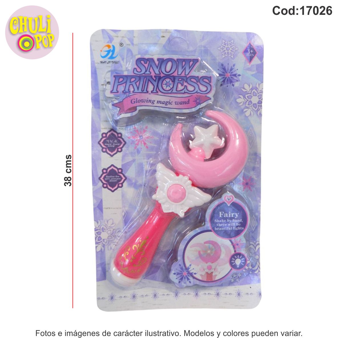 Varita Magic Snow Princess Glowing Magic Wand