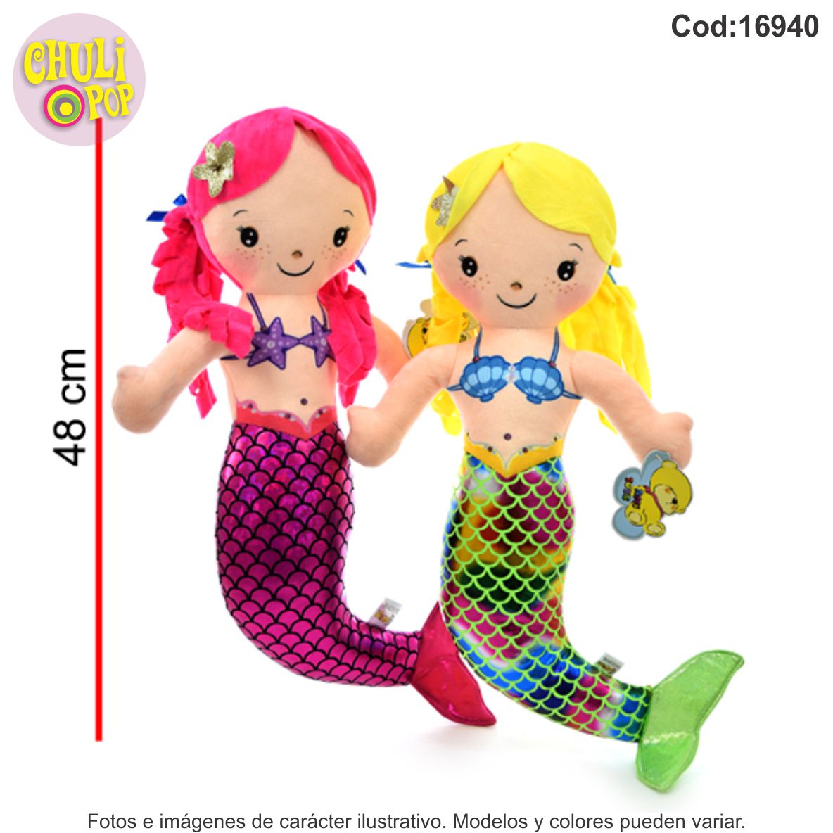 Muñeca Sirena Peluche 48Cms Ami Toys