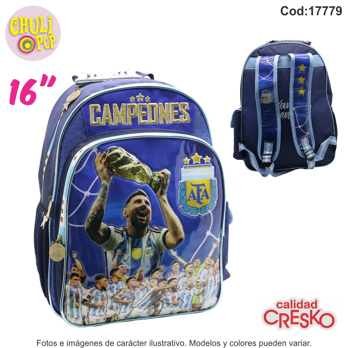 Mochila Espalda AFA Campeones 16"