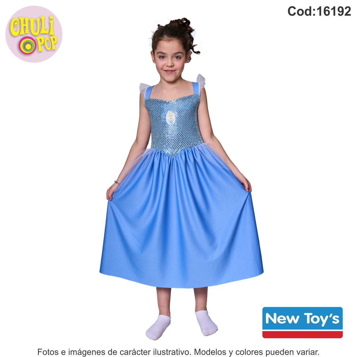 Disfraz Economico Cenicienta Talle 1 New Toys