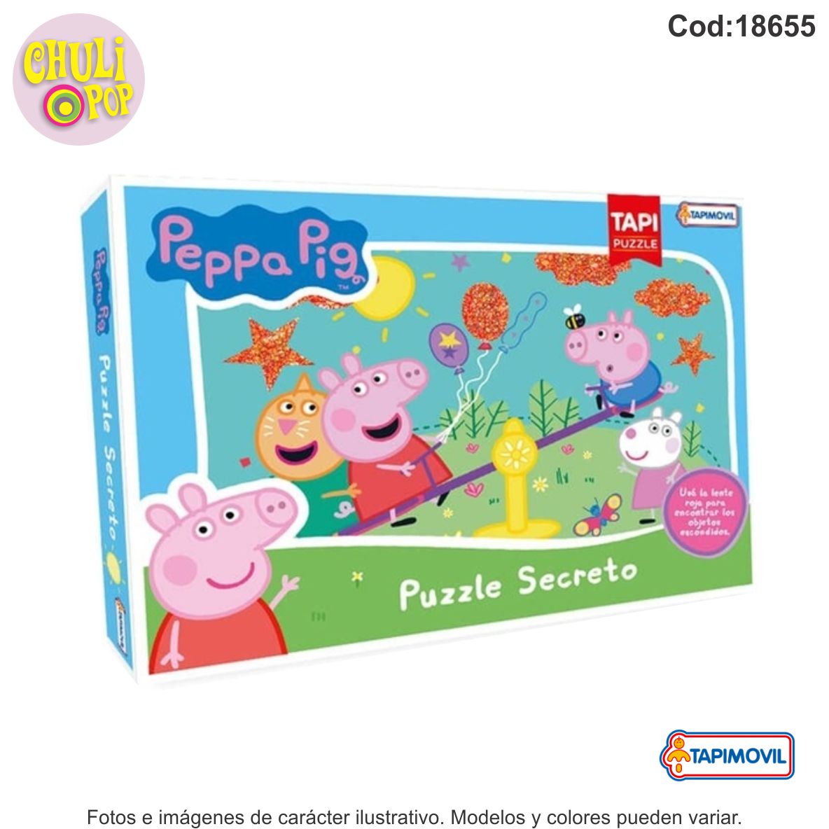 Puzzle 48 Pzs con Lupa Peppa Pig Tapimovil