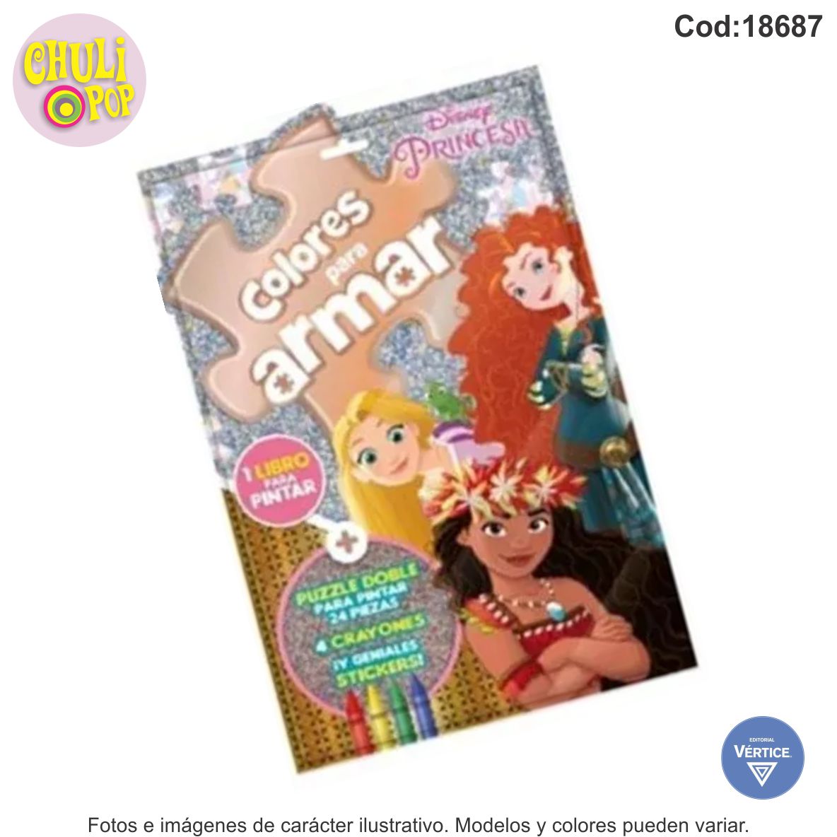 Libro Flow Pack Colores para Armar_FDA22 Nº2 Disney Princesa Ed.Vertice