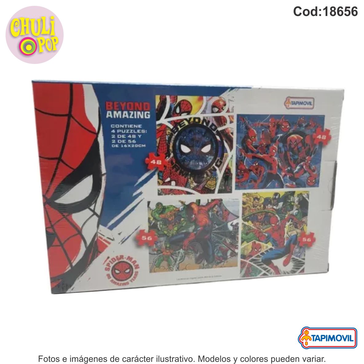 4 Puzzles Marvel 2x48Pzs y 2x56Pzs Tapimovil