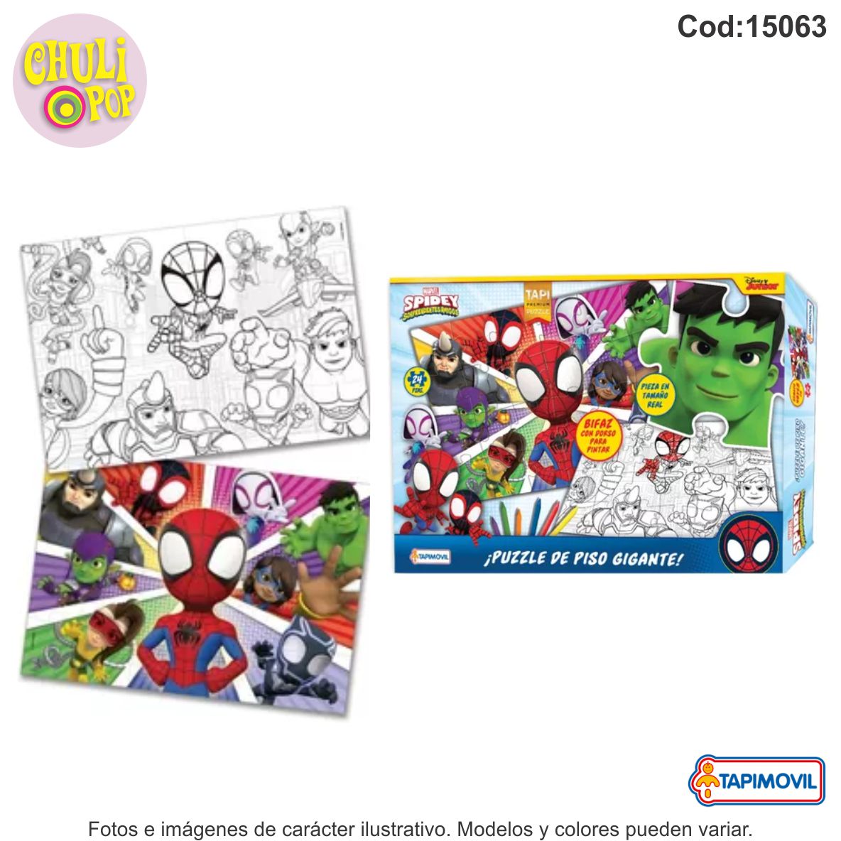 Puzzle de Piso Gigante! Spidey 24 Pzs Tapimovil