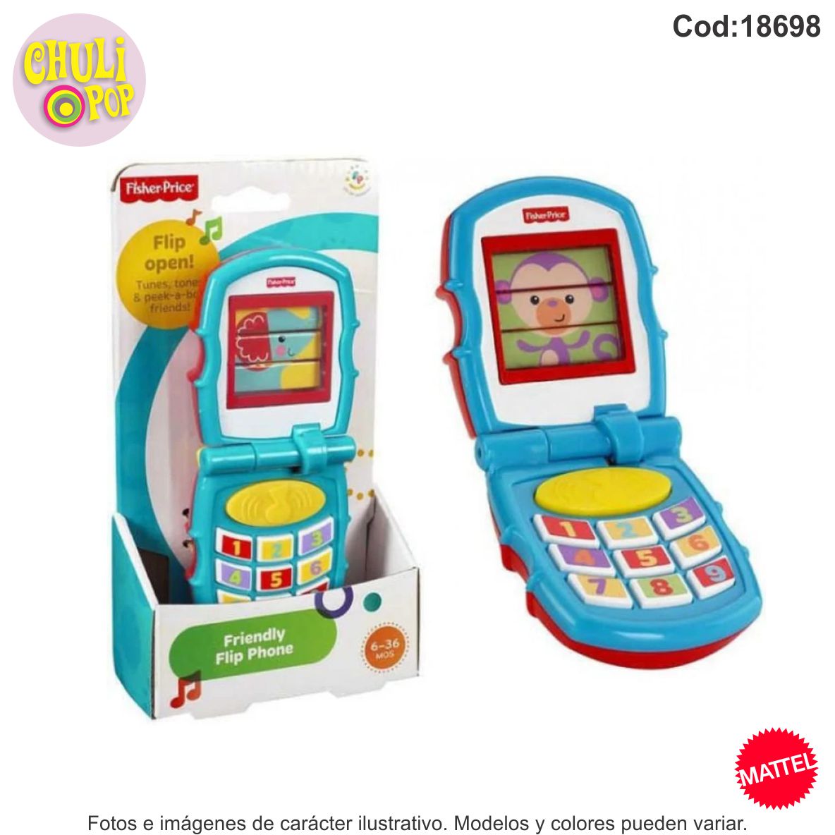 Telefono Celular Didactico Fisher Price Mattel