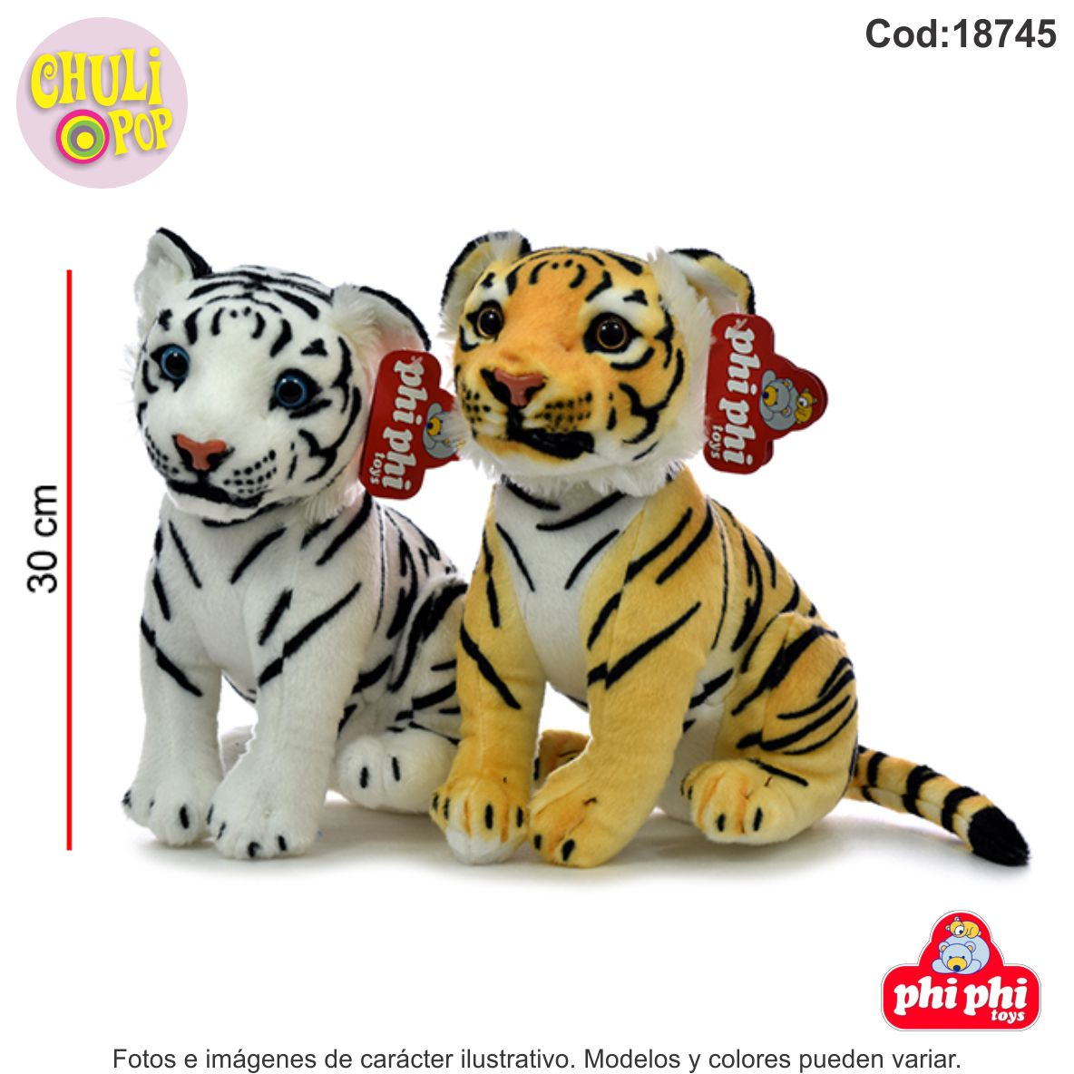 Peluche Tigre Sentado 33Cms Phi Phi Toys