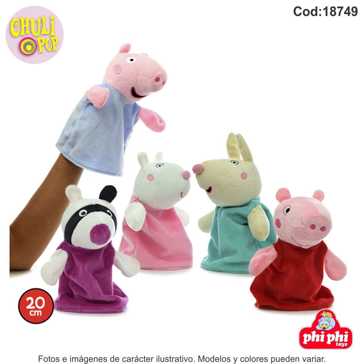 Peluche Titere Peppa Pig y sus Amigos 20Cms Phi Phi Toys