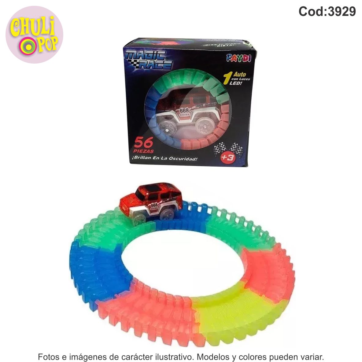 Pista de Autos Magic Race 56Pcs Faydi