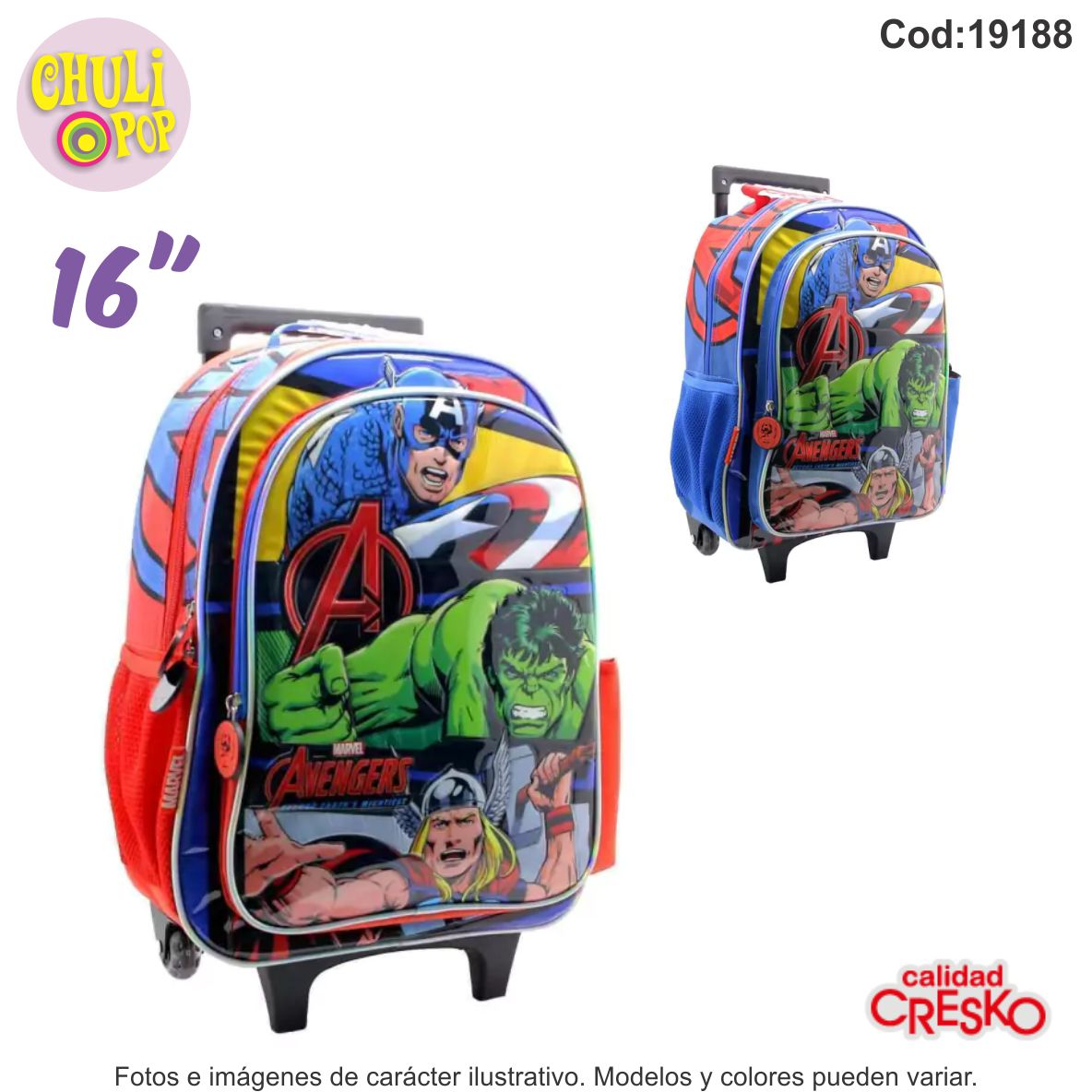 Mochila a Carro Avengers 16"