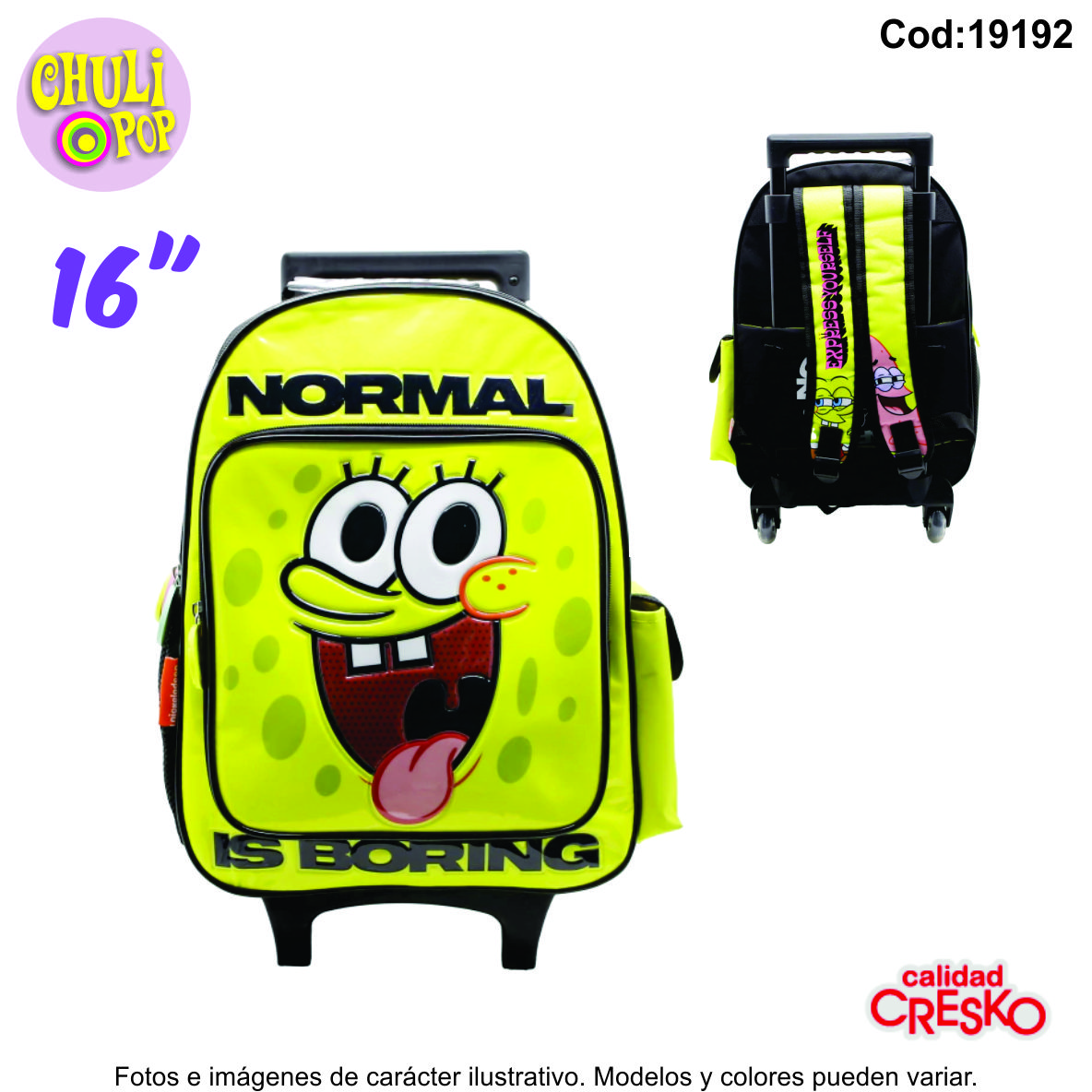 Mochila a Carro Bob Esponja 16"