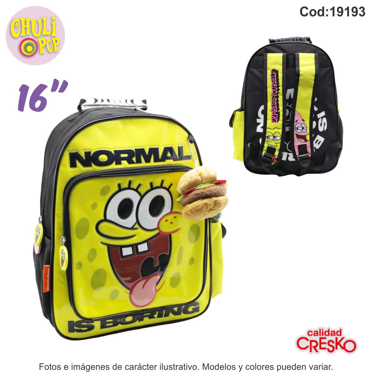 Mochila Espalda Bob Esponja 16"