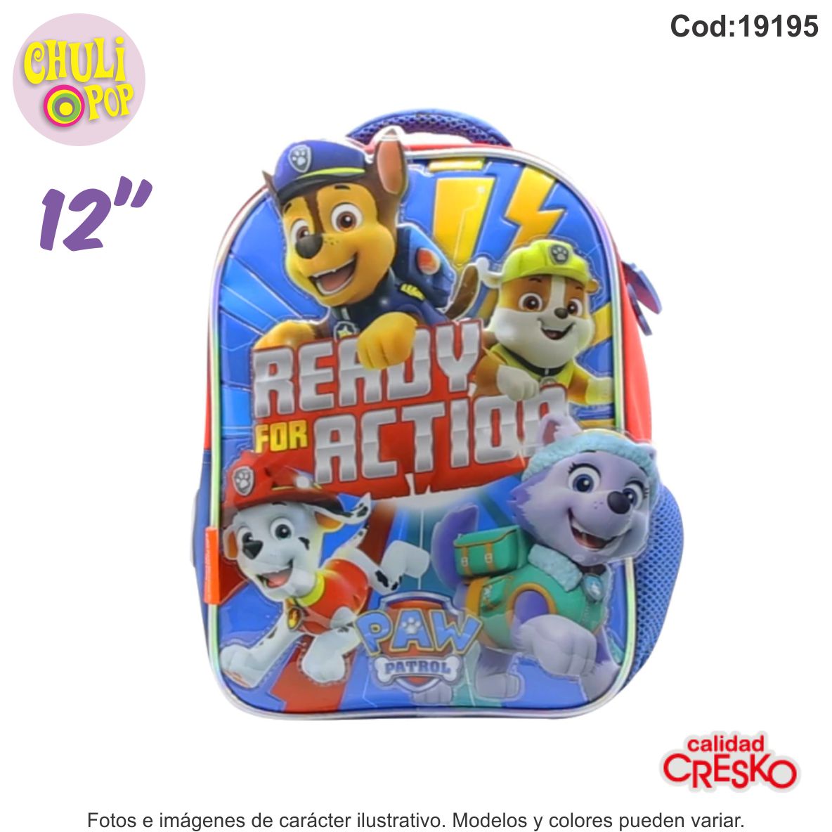 Mochila Jardin Espalda Paw Patrol 12"