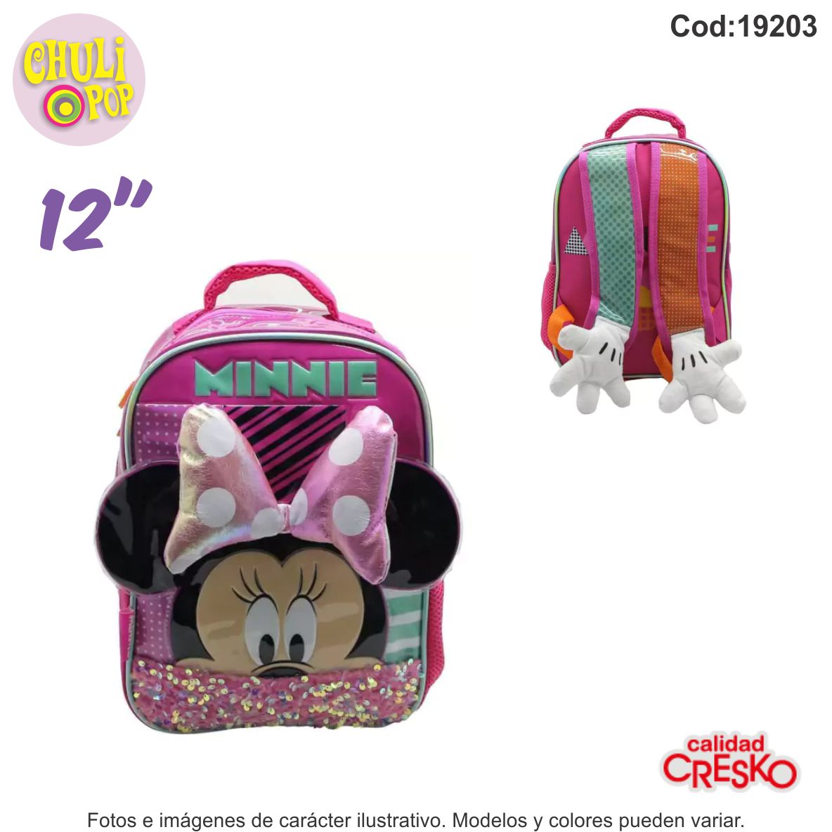 Mochila Jardin Espalda Minnie 12"