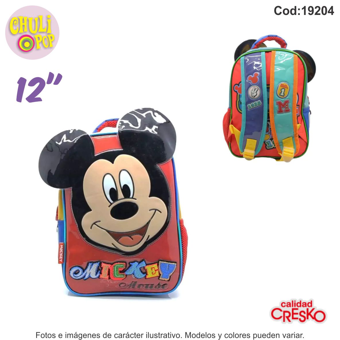 Mochila Jardin Espalda Mickey 12"