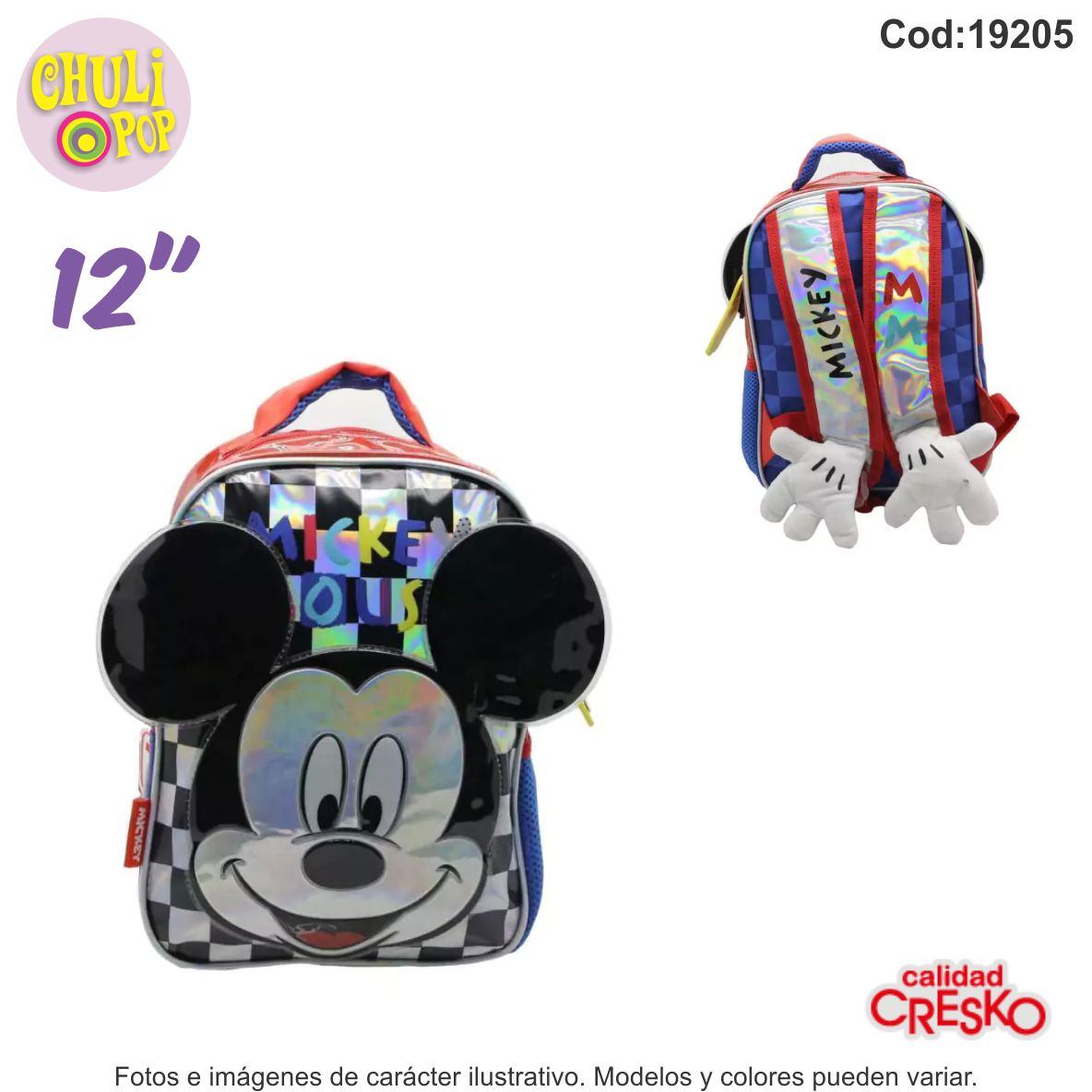 Mochila Jardin Espalda Mickey 12"