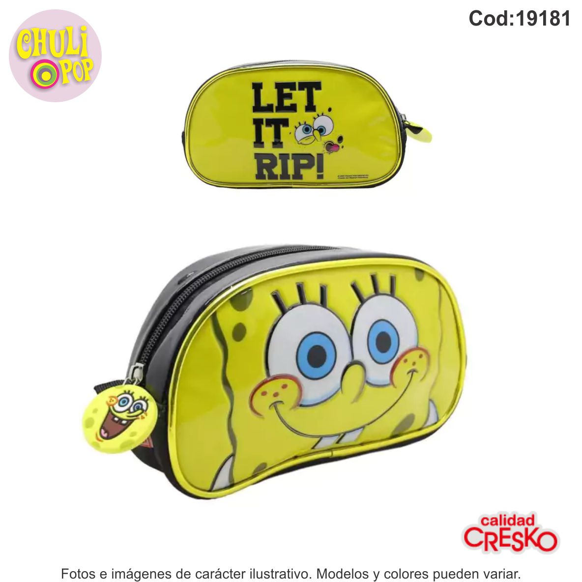 Cartuchera 3d 1 Cierre Bob Esponja