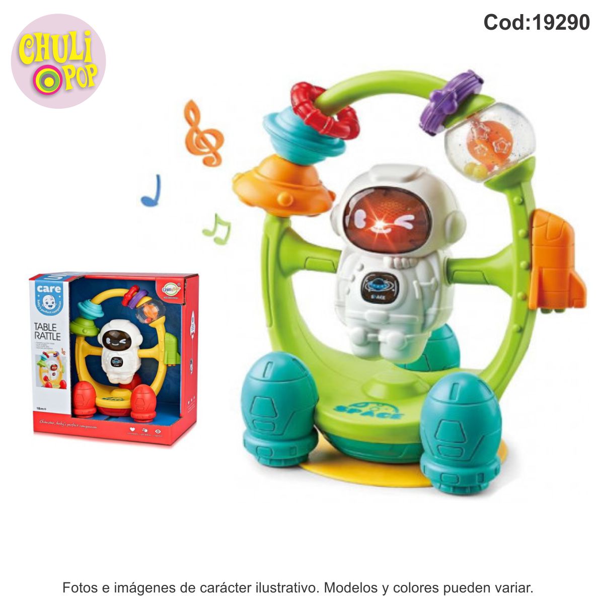 Didactico Infantil Astronauta Table Rattle Sonido