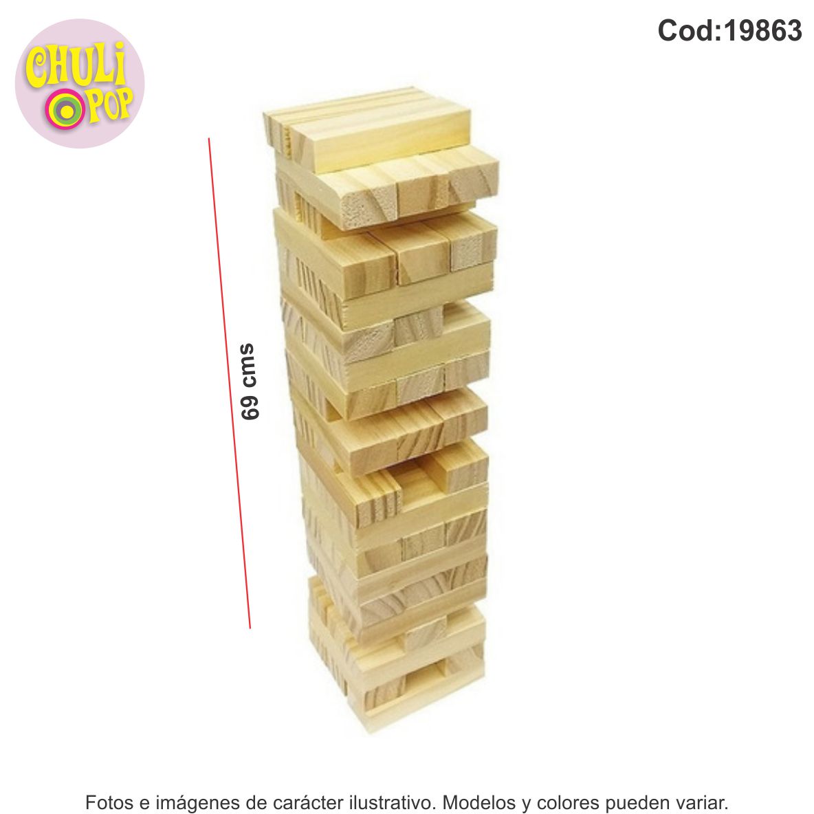 Torre Jenga Gigante 69cms Ruestes