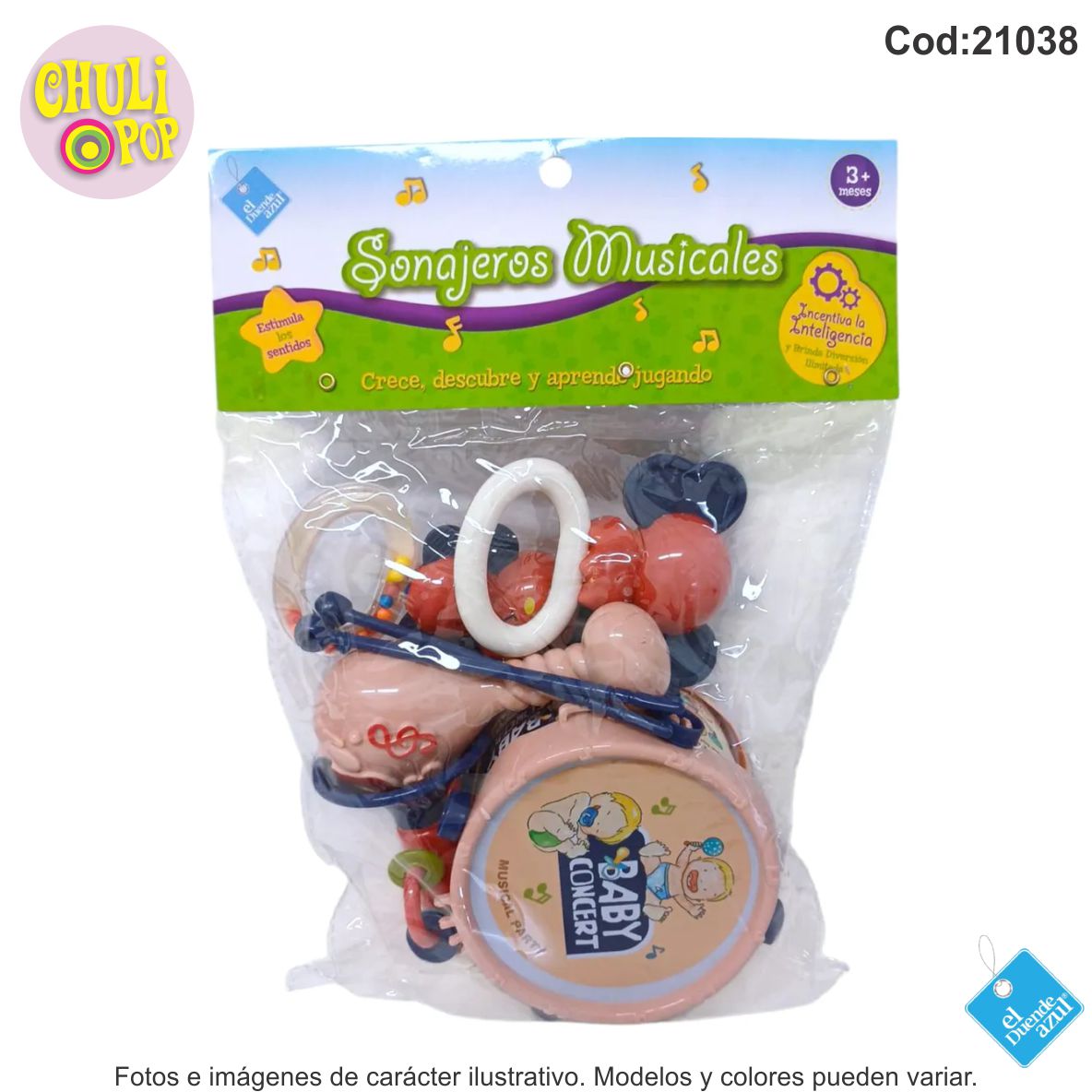 DIDACTICO SONAJERO MUSICALES C/ TAMBOR