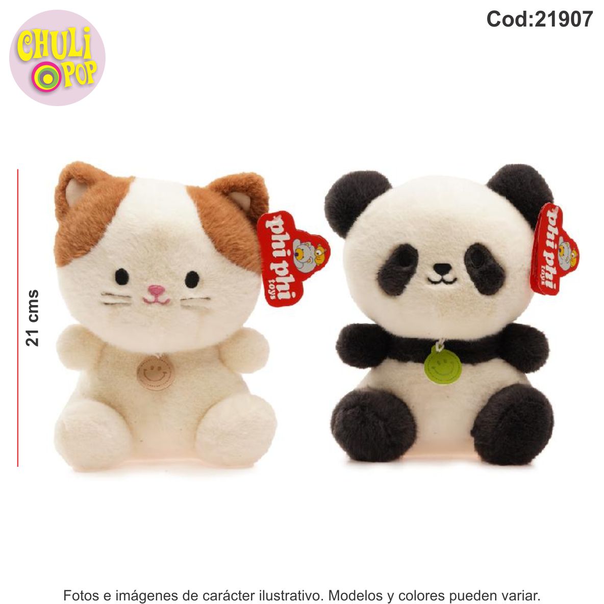 PELUCHE GATO/ PANDA/ ZORRO PHI PHI TOYS